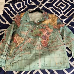 Misslook world map blouse size small